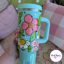 Load image into Gallery viewer, Doodle Cup | Hand-Painted 40oz Leakproof Tumbler | Mint Meadow
