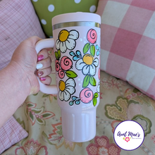 Load image into Gallery viewer, Doodle Cup | Hand-Painted 40oz Leakproof Tumbler | Blush Bloom
